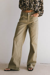 Porsha Straight Leg Jeans in Olive - FINAL SALE