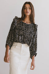 Taya Ditsy Floral Blouse in Black - FINAL SALE