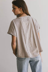 Indy Contrast Top In Taupe - Final Sale