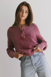 Inda Henly Sweater in Burgundy - FINAL SALE