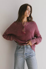 Inda Henly Sweater In Burgundy - Final Sale