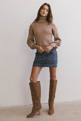 Shea Turtleneck Sweater In Brown - Final Sale