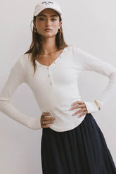 Zela Ribbed Top in Ivory - FINAL SALE