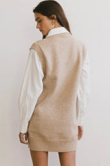 Dottie Mini Dress In Beige - Final Sale