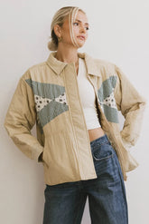 Karlie Quilted Jacket in Khaki - FINAL SALE