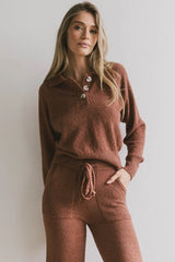 Breck Knit Sweater In Brick - Final Sale