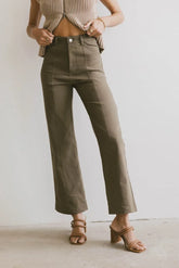 Sable Straight Leg Pants in Olive - FINAL SALE