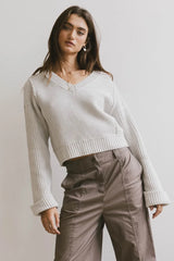 Serena Knit Sweater In Grey - Final Sale