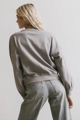 Sutton Exposed Seam Crewneck In Grey - Final Sale