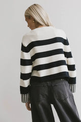 Helena Striped Sweater In Black - Final Sale