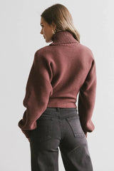 Gracelyn Turtleneck Sweater In Redbrown - Final Sale
