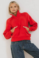 Krista Half Zip in Red - FINAL SALE