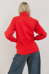 Krista Half Zip In Red - Final Sale