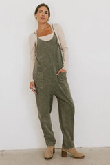Bram Overalls In Olive - Final Sale
