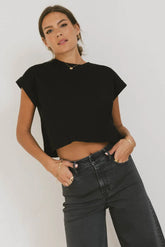 Rowena Boxy Top in Black - FINAL SALE