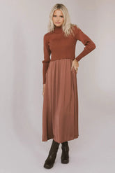 Zeda Midi Dress in Rust - FINAL SALE