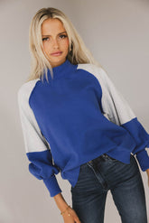 Drew Colorblock Sweatshirt in Blue - FINAL SALE