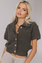 Hayes Knit Cardigan in Charcoal - FINAL SALE