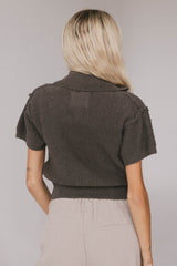 Hayes Knit Cardigan In Charcoal - Final Sale