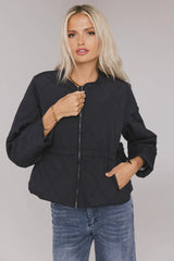 Zola Quilted Jacket In Navy - Final Sale
