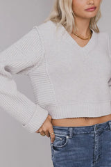 Serena Knit Sweater In Grey - Final Sale