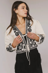 Benja Embroidered Jacket In Ivory - Final Sale