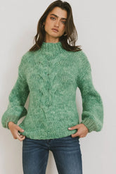 Anastasia Knit Sweater in Green - FINAL SALE