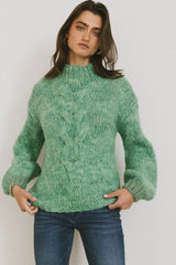 Anastasia Knit Sweater in Green - FINAL SALE