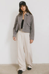 Nina Wool Blend Jacket In Grey - Final Sale