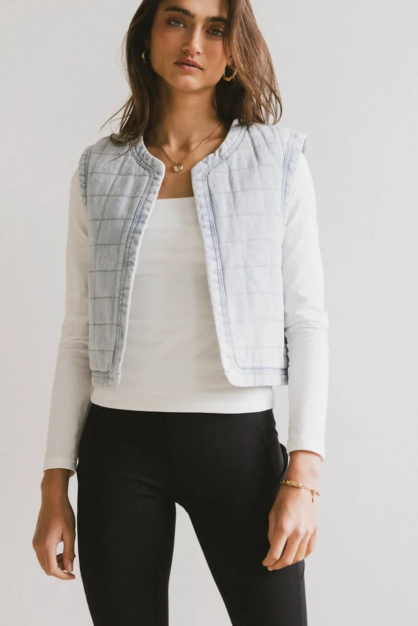 Brodie Quilted Denim Vest - FINAL SALE