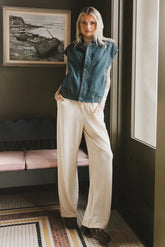 Etta Wide Leg Pants in Beige - FINAL SALE