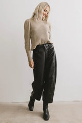 Kelcey Waffle Knit Top In Olive - Final Sale