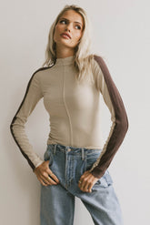 Cleo Ribbed Top in Bone - FINAL SALE