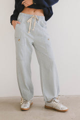 Robyn Striped Pants In Denim - Final Sale
