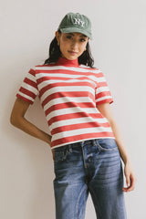 Grenna Striped Top In Red - Final Sale