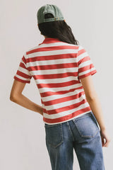 Grenna Striped Top In Red - Final Sale