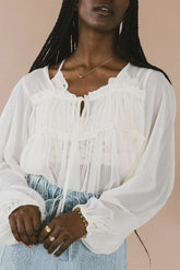 Frankie Sheer Peplum Blouse - FINAL SALE