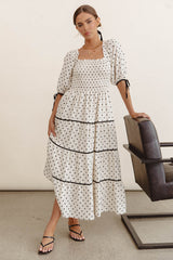 Hunter Smocked Polka Dot Dress - Final Sale