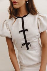Laura Bow Mini Dress - Final Sale