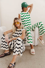 Elenor Knit Bottoms In Green - Final Sale