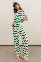 Elenor Knit Bottoms in Green - FINAL SALE