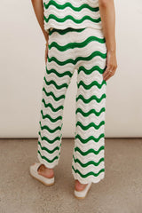 Elenor Knit Bottoms In Green - Final Sale