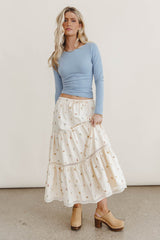 Sicilie Embroidered Floral Skirt - Final Sale