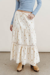 Sicilie Embroidered Floral Skirt - FINAL SALE