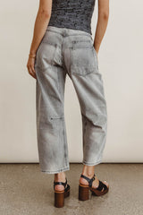 Jocelyn Barrel Jeans In Grey - Final Sale