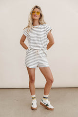 Jessie Striped Top In Black - Final Sale