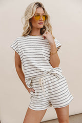 Jessie Striped Top In Black - Final Sale