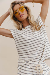 Jessie Striped Top in Black - FINAL SALE