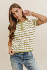 Eddie Knit Sweater In Green - Final Sale