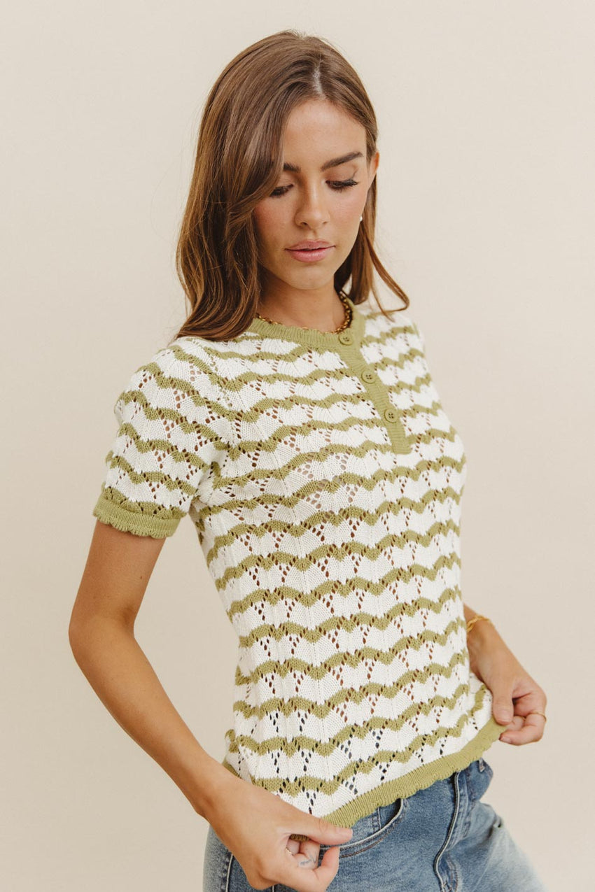Eddie Knit Sweater in Green - FINAL SALE